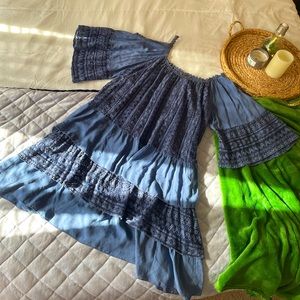 Lola Boho Tiered Cold Shoulder Lace Dress